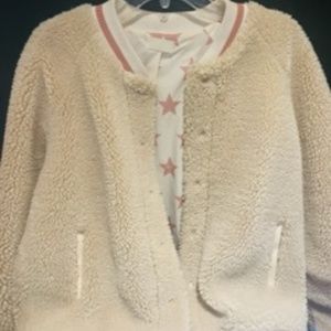 Luxury Brand MOTHER Women's Sherpa Style Bomber Jacket